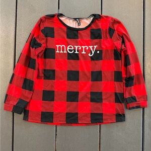 PixieLane Festive Red and Black Checkered Kids Christmas Pajama Set